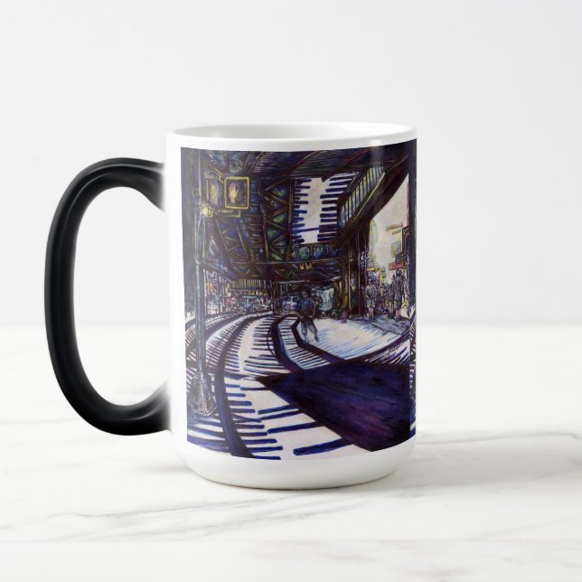 Dusting the Piano Magic Mug (Left)