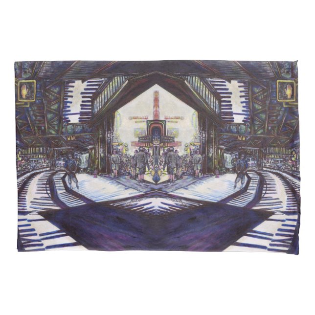 Dusting the Piano Pillowcase (Front)