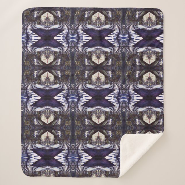 Dusting the Piano Sherpa Blanket (Front)