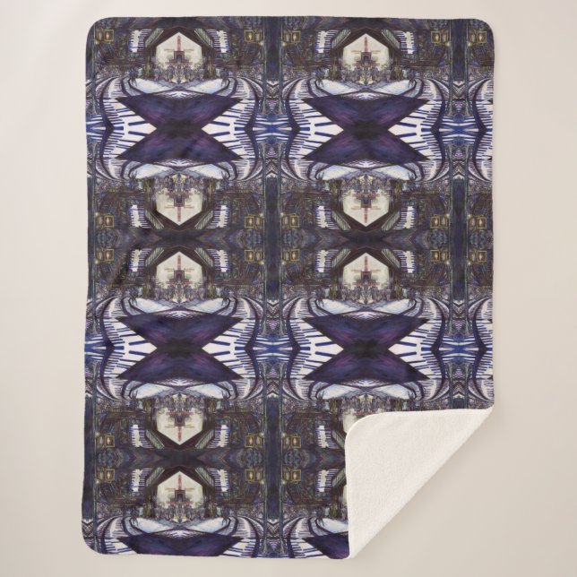 Dusting the Piano Sherpa Blanket (Front)