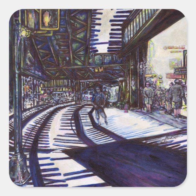 Dusting the Piano Square Sticker (Front)