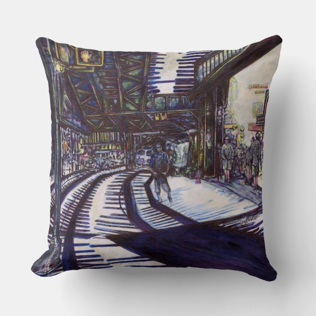 Dusting the Piano Throw Pillow (Front)