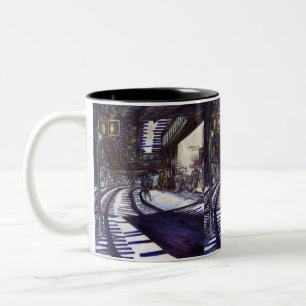 Dusting the Piano Two-Tone Coffee Mug