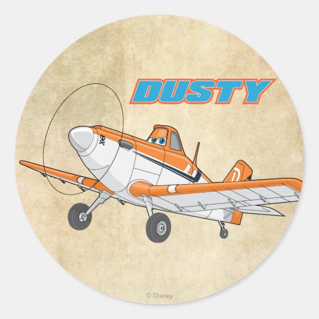 Dusty 2 classic round sticker (Front)