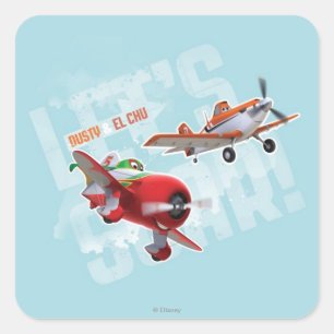 Dusty and El Chu - Let's Soar! Square Sticker
