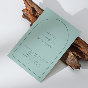 Dusty Aqua Arch Wedding   Nautical Photo + QR Code Invitation