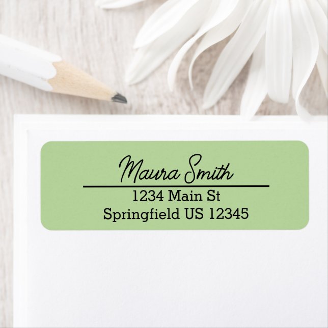 Dusty avocado minimalist return address labels (Insitu)