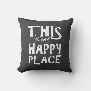 dusty black chalkboard background with quote throw pillow