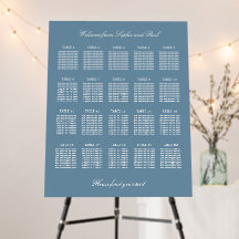 Dusty Blue 20 Table Wedding Seating Chart