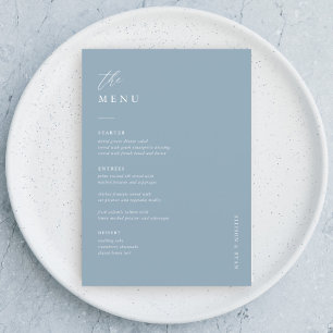 Dusty Blue 5x7" Mariage Menu Cartes Menu plat