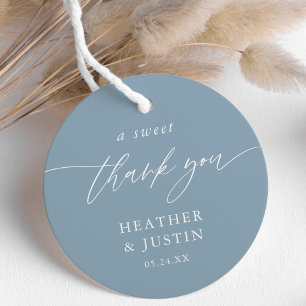 Dusty Blue A Sweet Thank You Wedding Favour Tags