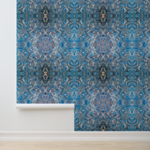 Dusty Blue Abstract Art Peel & Stick  Wallpaper