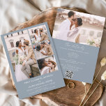 Dusty Blue All In One QR Code Photo Wedding Invitation<br><div class="desc">Introducing our "All In One" Minimalist Photo White Wedding Invitation—a timeless blend of simplicity and elegance. This invitation is a seamless fusion of functionality and style, featuring a pristine white backdrop that symbolizes the purity of your love. On the front, a minimalist design frames your chosen photo, capturing the essence...</div>