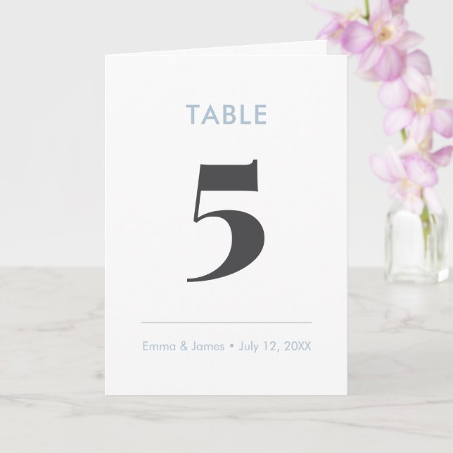 Dusty Blue Ampersand | Table Number (Folded) (Orchid)