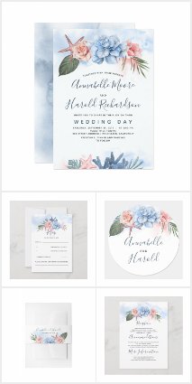 Dusty Blue and Blush Beach