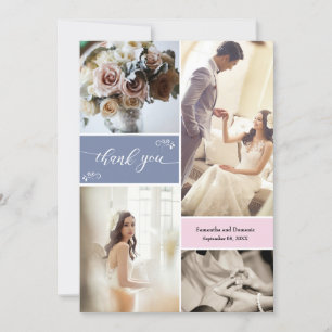Dusty blue and Blush Pink Script Thank you Collage