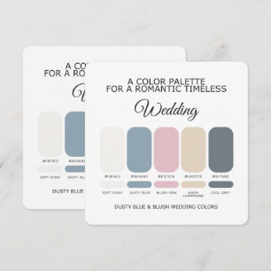 Dusty Blue and Blush Wedding Color Palette Card