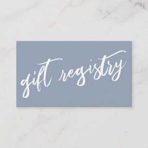 Dusty Blue and Casual Handwriting Gift Registry Enclosure Card