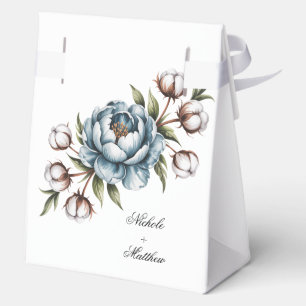 Dusty Blue and Cotton Wedding Party  Favor Box