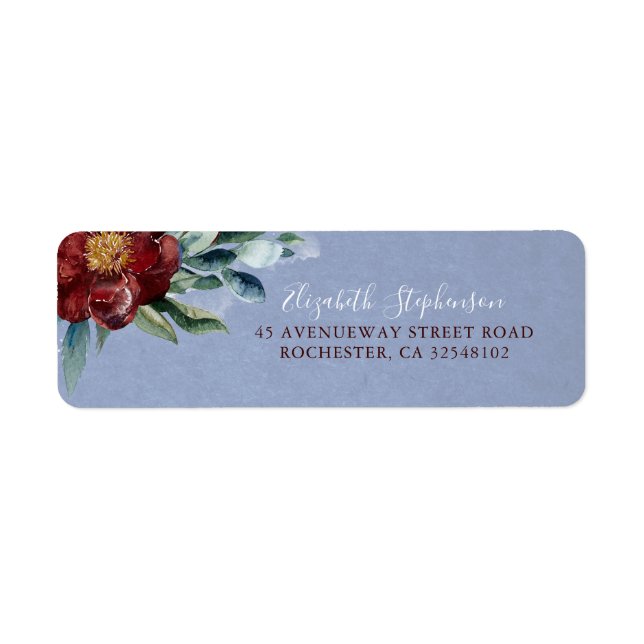 Dusty Blue and Cranberry Red Stylish Wedding (Front)
