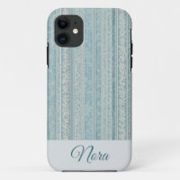 Dusty Blue and Cream Stripes Personalized