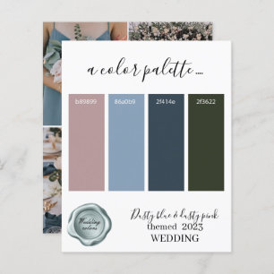 Dusty blue and dusty pink Wedding colours Palette 
