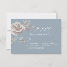 Dusty Blue and Dusty Rose Minimal Watercolor  RSVP