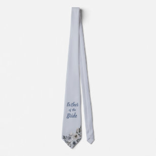 Dusty Blue And Grey Floral Father of the Bride  Tie