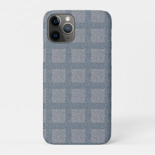 Dusty Blue and Grey on Tweed Design iPhone 11 Pro Case
