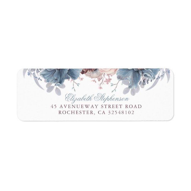 Dusty Blue and Mauve Floral Vintage Wedding (Front)