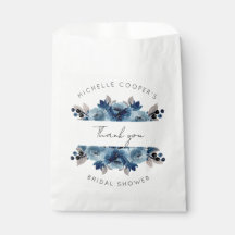 Dusty Blue and Navy Floral Thank You