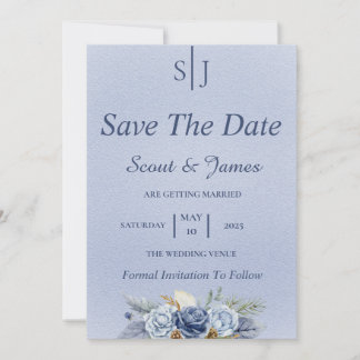 Dusty Blue and Navy Save The Date