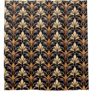 Dusty Blue and Orange Art Deco