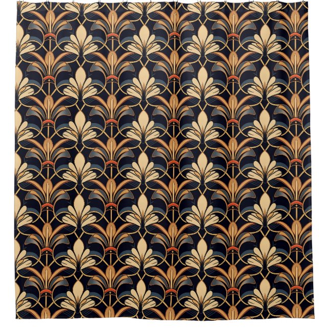 Dusty Blue and Orange Art Deco (Front)