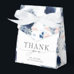 Dusty Blue and Pink Floral Wedding Favor Box<br><div class="desc">Dusty blue and pink flowers elegant thank you favour boxes</div>