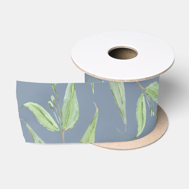 Dusty Blue and Sage Green Wedding Favour Satin Ribbon (Spool)