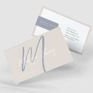 Dusty Blue and Tan Elegant Minimalist Business Card