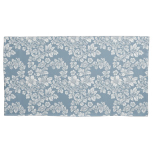 Dusty Blue and White Cottage Garden Pillowcase