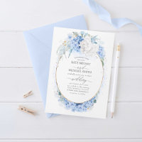 Dusty Blue and White Flowers Elegant Wedding