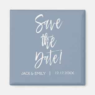 Dusty Blue and White Save the Date Magnet