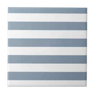 Dusty Blue and White Stripes Tile