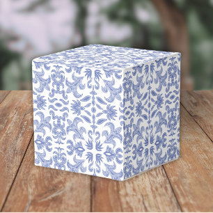 Dusty Blue and White Vintage Patterned Favor Box