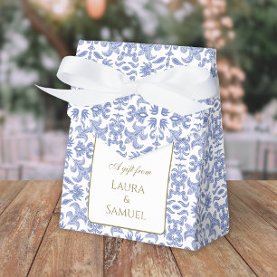 Dusty Blue and White Vintage-style Favour Box