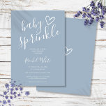 Dusty Blue Baby Boy Baby Sprinkle Shower Invitation<br><div class="desc">A modern minimalist baby sprinkle shower invitation featuring a cute hand-drawn heart and stylish typography on a dusty blue background. Designed by Thisisnotme©</div>