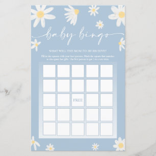 Dusty Blue Baby Shower Bingo Game  