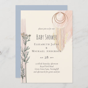 Dusty Blue Baby Shower Boho