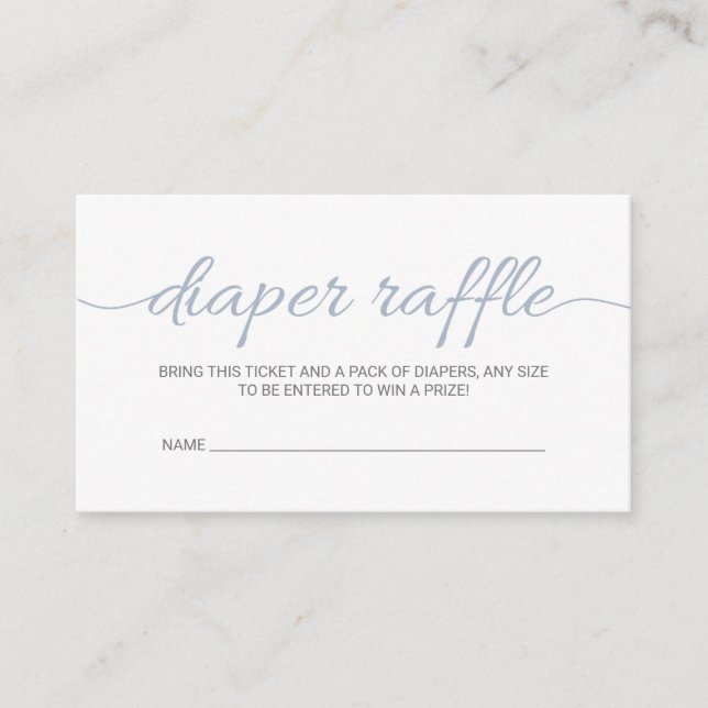 Dusty Blue Baby shower Déchets Raffle Ticket Moder (Devant)