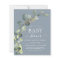 Dusty Blue Baby Shower Eucalyptus Invitations