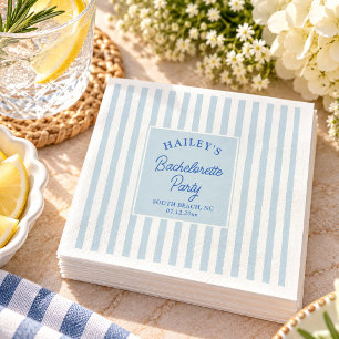 Dusty Blue Bachelorette Party Coastal Chic Napkin
