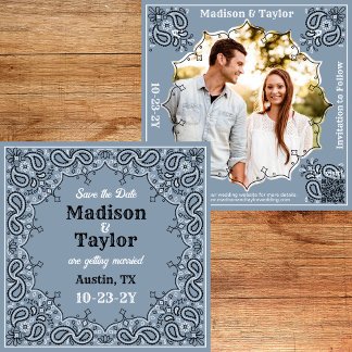Dusty Blue Bandana Photo Plat Enregistrer La Carte